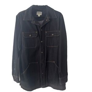 DUKE HABAND Mens Denim Jacket Medium Dark Wash Cotton Workwear Style